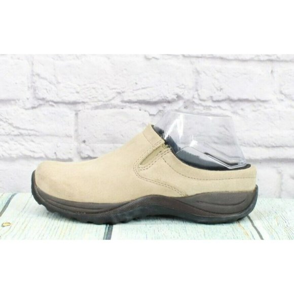 L.L. Bean Shoes - LL Bean  Tan Suede Slip-On Round Toe Mules Clogs Shoes Size 7 Medium